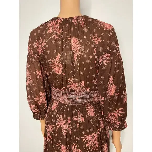 Free People NWT womens Golden Hour Maxi Dress size Small Boho Cottagecore - Picture 9 of 13